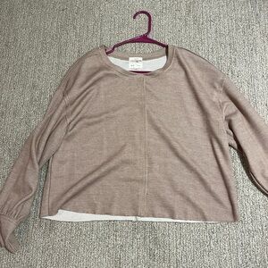 Tan slightly cropped long sleeve top